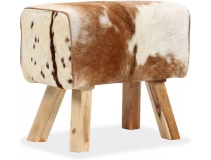 Banco  couro cabra genuíno (60x30x50 cm)