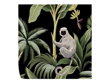 Papel de Parede Esotico WALLPAPERS4BEGINNERS Macaco Preto (250x200cm - Preto)