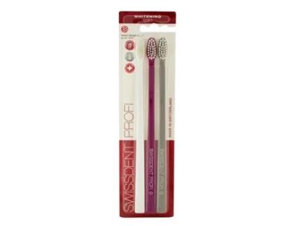 Escova de Dentes Branqueadora Swissdent Soft Family Cinzento Cor de Rosa Branco