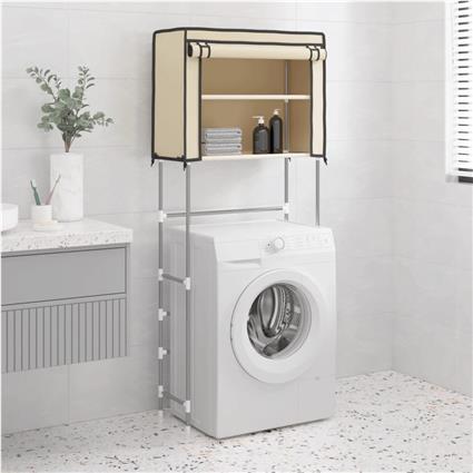 vidaXL Estante arrumação p/ máquina de lavar roupa 2 prat. ferro creme