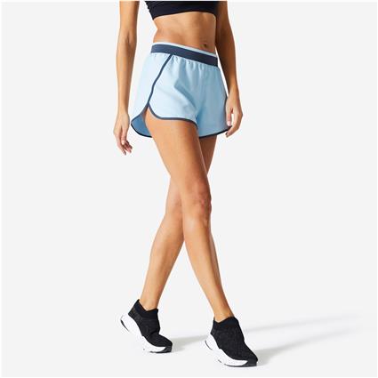 Calções Largos de Cardio Training Mulher Estampado Azul
