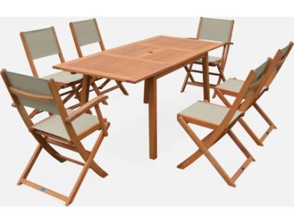 Mesa de Jardim ALICE'S GARDEN Almeria (Cinzento -120-180cm)