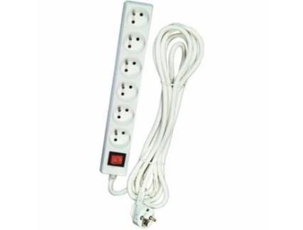 Extensão com 6 Tomadas com Interruptor Voltman Branco