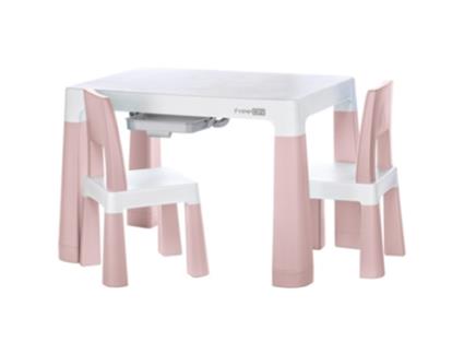 Mesa de Plástico Com Cadeiras FREEON Neo White Pink