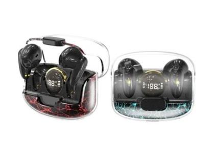 Auriculares Bluetooth True Wireless SENLIN Binaural Tws Gaming Display Digital de Baixa Latência Preto