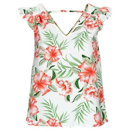 Only  Tops / Blusas ONLSYLVIE LIFE FR S/S FRILL TOP  Multicolor Disponível em tamanho para senhora. S,M,L,XL,XS.Mulher > Roupas > Blusas
