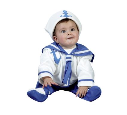 Fato de marinheiro bebê tamanho 6 a 12 meses