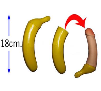 Banana com surpresa de 18 cm para chá de panela