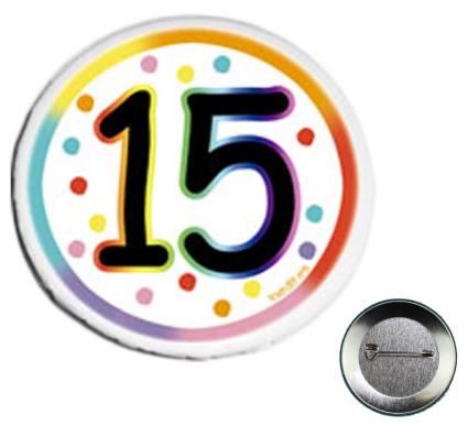 Happy 15 anos folha 6 cm de diâmetro
