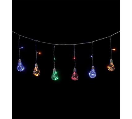 Guirlanda de 3 metros com 20 lâmpadas com 4 lâmpadas multicoloridas