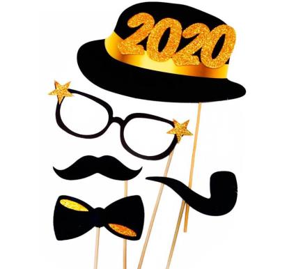 FELIZ ANO NOVO 2020 Photocall Kit com 5 peças