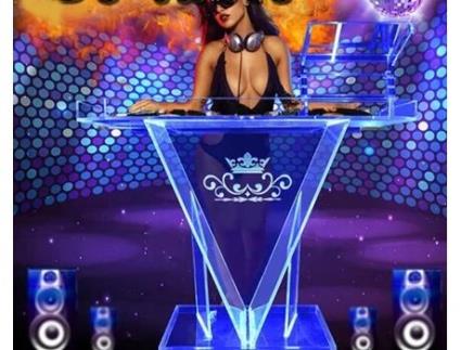 Pódio de Mesa Móvel de Cabine de Dj em Acrílico[100X45X90Cm]