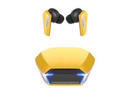 Auriculares Bluetooth True Wireless SENLIN Binaural Tws para Gaming com Display Digital de Baixa Latência Amarelo