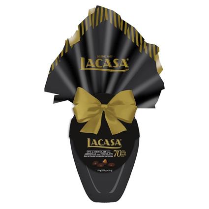 Ovo De Chocolate Lacasa 70% Cacau Amendoas 170g