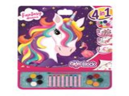 Conjunto Pintura Unicornio Giga Block 4 Em 1