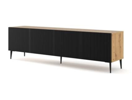 Móvel de TV AKL FURNITURE PRIVATE RavennaB (Bege e Preto - Madeira engenheirada - 200x42x56 cm)