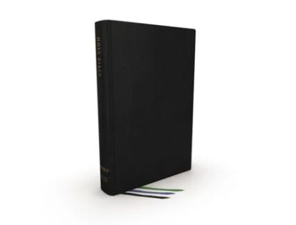 Livro net bible, thinline large print, genuine leather, black, comfort print de thomas nelson (inglês)
