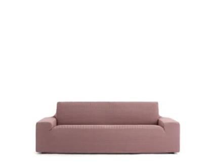 Capa para Sofá de 4 Lugares Bielástica EYSA (290 x 70 x 120 - Algodão - Rosa)