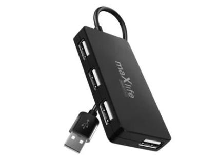 Adaptador Usb para 4 Portas Usb Fêmeas Cabo de Extensão 1,5M MAXLIFE (Preto)