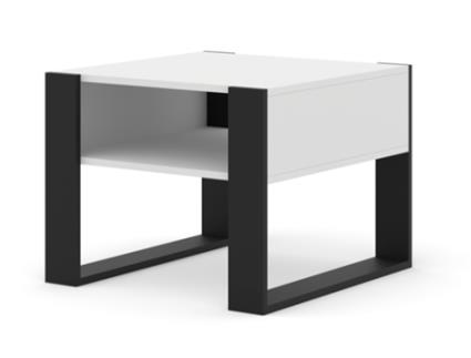 Mesa de Centro AKL FURNITURE PRIVATE Mondi (Branco e Preto - Madeira engenheirada - 60x60x47 cm)