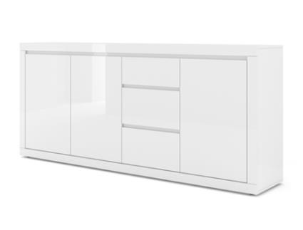 Cómoda AKL FURNITURE PRIVATE Bello Bianco (Branco Puro Brilhante - Madeira engenheirada - 195x40x89 cm)