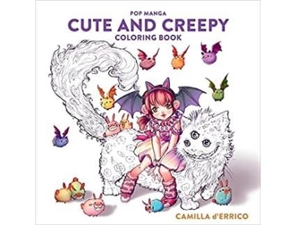 Livro pop manga cute and creepy coloring book de c d'errico (inglês)