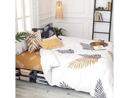 Capa de Edredão HAPPYFRIDAY Foliage (155 x 220 cm - Algodão - Multicor)