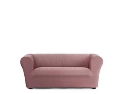 Capa para Sofá de 2 Lugares Bielástica EYSA (180 x 110 x 100 - Algodão - Rosa)