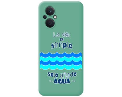Capa Silicone Líquida Verde para Oppo Reno 8 Lite 5G Desenho Agua