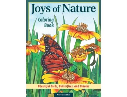 Livro joys of nature coloring book de veronica hue (inglês)