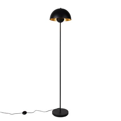 Smart vloerlamp zwart met goud incl. Wifi A60 - Magnax