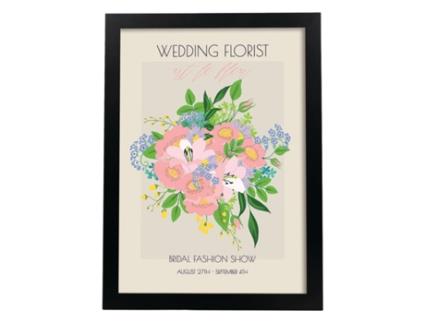 Póster NACNIC com Ilustração de Flores de Casamento 01