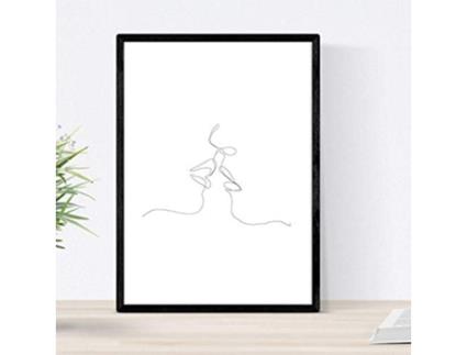 Póster NACNIC Desenhos e Esboços de Linha Única (A3)