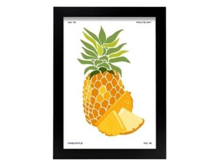 Póster Artemante NACNIC Pop. Abacaxi com ilustrações artísticas modernas fatiadas para decoração de interiores.