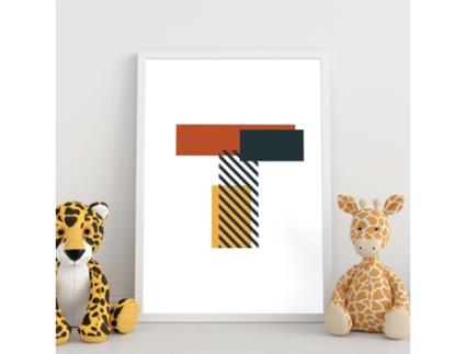 Póster NACNIC Lyrics T. Libune Geometr y Style com Imagens de Alfabeto.