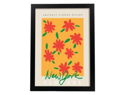 Póster NACNIC com Ilustração Abstrata de Flores