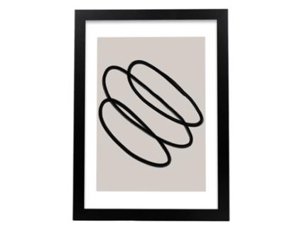 Póster NACNIC com Ilustração da Linha Moderna 01 Estilo Abstrato