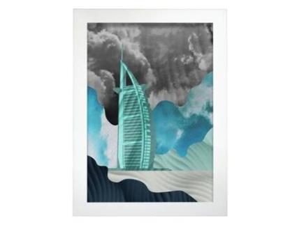 Póster Artemante NACNIC Pop. Ilustrações artísticas modernas de Burj Al Arab para decoração de interiores.