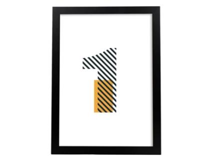 Póster NACNIC Número de Número 1. Geometria de Logmina com Imagens Do Alfabeto