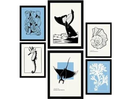 Conjunto Of 6 Pósters NACNIC Thick Black Ink (A3, A4)