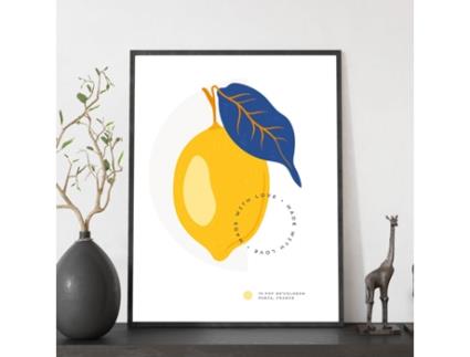 Póster Artemante NACNIC Pop. Ilustrações artísticas modernas de limão para decoração de interiores.