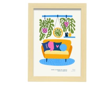 Póster Artemante NACNIC Pop. House é onde meus hábitos ilustrações artísticas modernas para decoração de interiores.