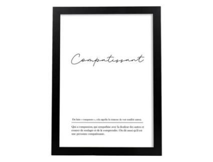 Póster NACNIC com Palavras em Francês. Compartilhando com Definição e Fundo Branco