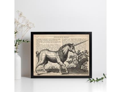 Póster NACNIC Unicórnio. Lhes de Animais Com Definições. Ilustrações de Animais Com Textos.