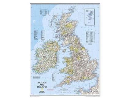 Livro britain and ireland flat map de national geographic maps (inglês)
