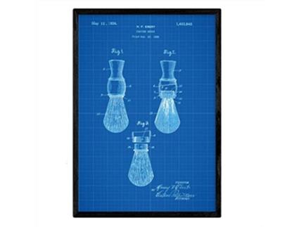 Póster NACNIC de Patente de Escova de Caso. Perda com Design Antigo,