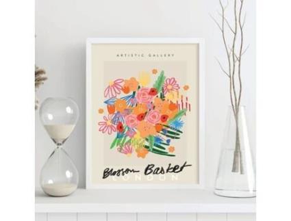 Póster NACNIC com A Ilustração do Estilo Abstrato da Cesta de Flores de Londres