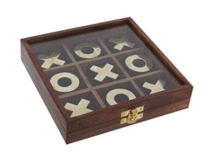 Caixa de Madeira com Jogo Do Galo