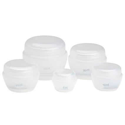 Conjunto de 5 frascos cosméticos