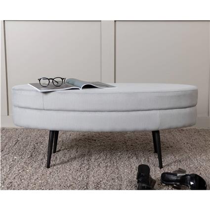 Venture Home Otomana Otto 100x40x41 cm bombazina preto e cinzento